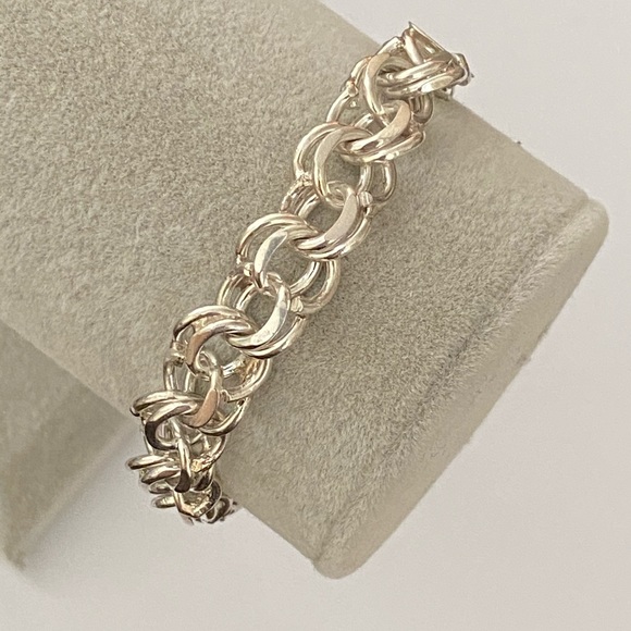 Unisex 925 silver handmade bracelet 10mm - Picture 2 of 5